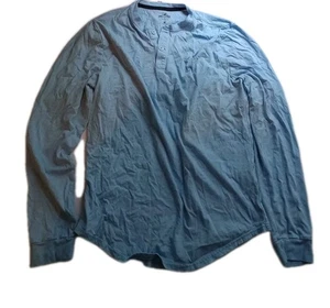 Henley Button Down Long Sleeve Hollister California Light Blue L Size Shirt - Picture 1 of 6