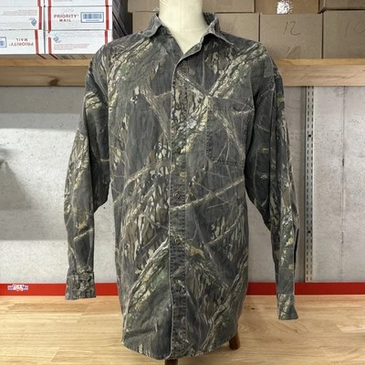 Vintage Mossy Oak Shirt Mens 2-3XL Camo Shadow Branch Long Sleeve Button Up - Image 1 of 4