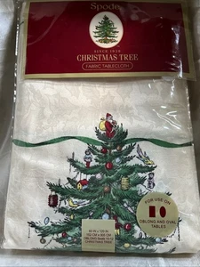 Spode Christmas Tree Baumwollmischung Rechteck und Oval Tischdecke 60 x 120" NEU - Bild 1 von 3