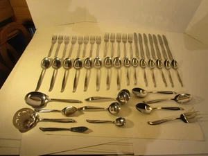 AMC Amcrest Lucerne 46 PC'S Glossy Stainless Flatware Japan  #T30 - Picture 1 of 9