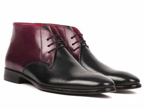 Paul Parkman Men's Chukka Boots Black & Purple (ID#CK68H1) - Picture 1 of 1
