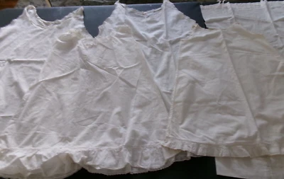 5 ANTIQUE VICTORIAN WHITE COTTON & LACE SWEET LITTLE GIRL’S SLIPS DRESSES GOWNS - Image 1 of 4