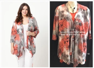 Taking Shape Apricot Floral Cotton Jacket - 14 - Picture 1 of 1