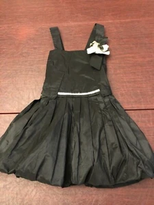 VAL MAX Girls Dress Size 4 Color Black With Bubble Hem - Picture 1 of 9