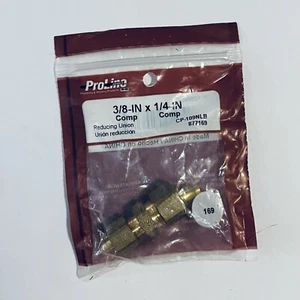 3/8” X 1/4 OD Latón Comp Reductor Unión Instalación de Tubería NPT Proline 877169 Nuevo - Imagen 1 de 4