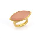 Gurhan Pandora Pink Chalcedony 24K Gold Marquise Solitaire Ring