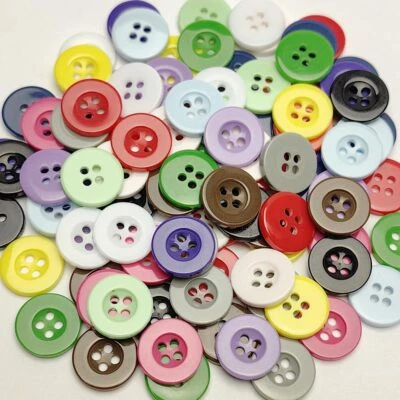 100pcs Mix Lots Solid Resin Button 4 Holes Craft Clothe Sewing Wholesale Mult... - Image 1 of 4