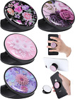 4 Pieces Paper Flowers Phone Grip Holders Flower Pattern Finger Expanding Stand