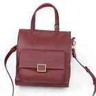Kenneth Cole Womens Christie Mini Tote Bag Red Leather Snap Button Pockets S New