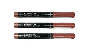 REVLON ColorStay Matte Lite Crayon Lipstick 001 Tread Lightly Set of 3 - Picture 1 of 3