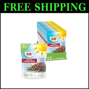 8 Oz California Chopped Dates - Healthy Snack Pack, Gluten-Free & Fiber-Packed - Picture 1 of 4