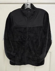 EMILY B Jacket Girls JRs Youth L Black Fleece Plush Collared Full Zip Pockets - Picture 1 of 13