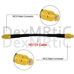 MCX macho enchufe a MCX macho enchufe RG174 cable 20 cm 8 pulgadas para inalámbrico NUEVO - Imagen 1 de 6