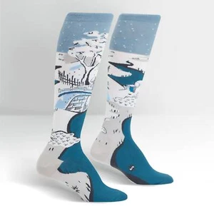 SOCK IT TO ME MEGURO DRUM BRIDGE KNEE HIGH SOCKS ROLLER DERBY DISC GOLF BLUE - Picture 1 of 2