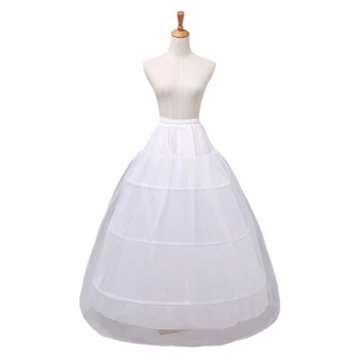Mujeres Blanco Nupcial Enagua Aro Falda Crinolina Sin Mangas Vestido de Boda Falda Interior Foto 1 de 4