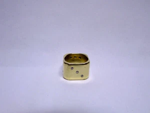 18kt solid gold & diamond custom made DICE RING - Picture 1 of 6