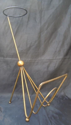 Porte revue sculptural laiton style  Adnet Aubock vide poche design vintage - Photo 1/4