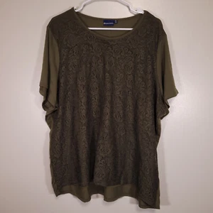 NorthCrest Damen 4XL Armeegrün Kurzarm Spitze vorne Oberteil Polyestermischung - Bild 1 von 7