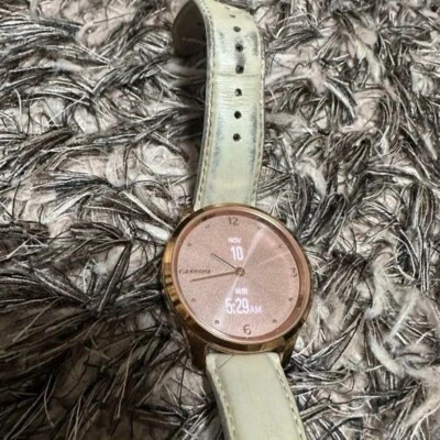 GARMIN Vivomove Luxe Smartwatch Analog Light Sand Leather Rose Gold Used - Image 1 of 4