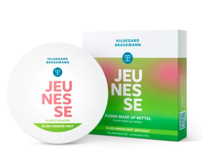 Hildegard Braukmann Jeunesse Puder Make up mittel 9 g Etui + 1 Latexquaste - Bild 1 von 2