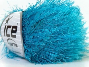 Turquoise Blue Eyelash Yarn Ice Fun Fur 22778 50 gram - Picture 1 of 3