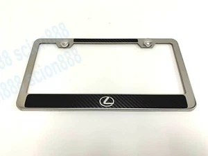 1pc Carbon Style ForLexusLOGO Stainless Steel Chrome License Plate Frame CF/UD - Bild 1 von 1