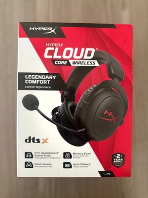Auriculares para juegos HyperX Cloud Core inalámbricos Legendary Comfort DTS PC 53 mm negros Foto 1 de 4