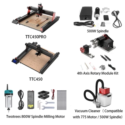 Twotrees TTC 450/TTC 450 pro CNC Router Maschine, 500W CNC Spindelmotor Kit, - Bild 1 von 4