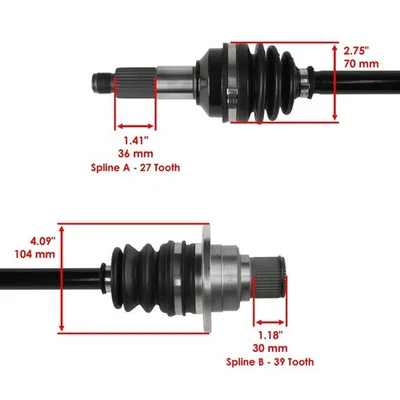 Ejes de junta CV completos traseros derecho izquierdo para Yamaha Grizzly 660 YFM660 4X4 03-08 Foto 1 de 4