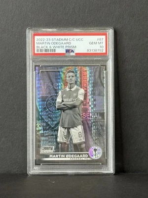 Martin Odegaard Black And White Prism Stadium Club Psa 10 Arsenal - Image 1 of 2