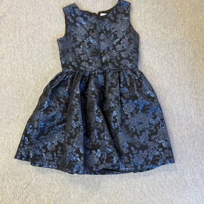 Vestido formal sin mangas floral negro y azul The Children's Place para niñas talla 14 Foto 1 de 4