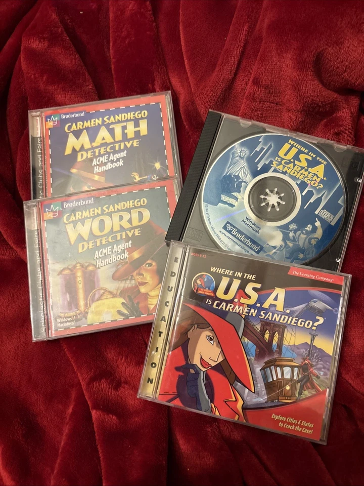 Lote de 4 CD educativos Where In The USA Carmen Santiago Foto 1 de 4