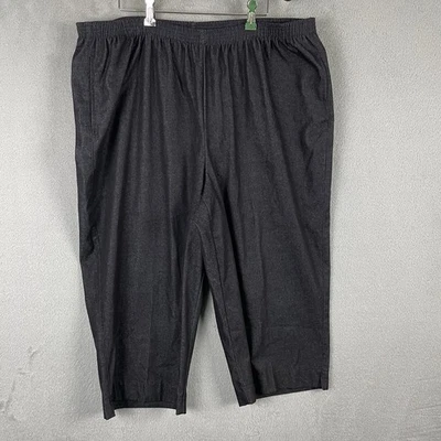 Брюки-капри женские Alfred Dunner 22W черные джинсовые без застежек эластичные на талии - Изображение 1 из 4