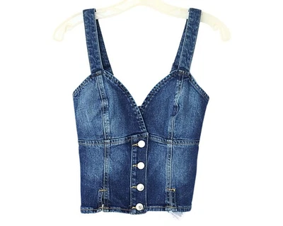 GUESS Cathy Denim Bustier - Lavado Medio - XS Foto 1 de 3