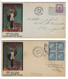 FDC's # 718-9, 719-9 -- 1st Olympic Cover Co. - Picture 1 of 2