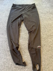 Hot Chillys Base Layer Pants Mens Large Black Stirrup Thermal Leggings Made USA - Picture 1 of 9