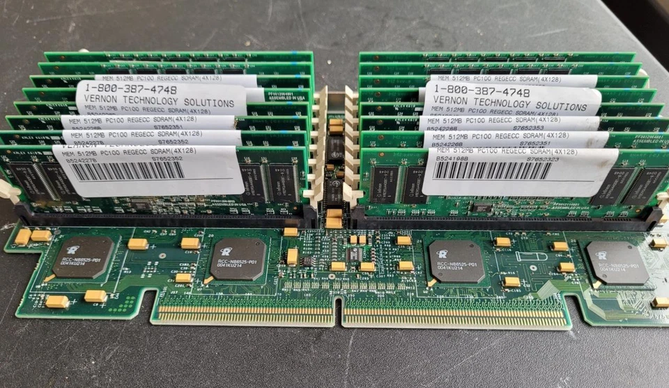 Lot of 16 PC100 CL2 ECC 128MB Server Memory Sticks  Compaq 110957-022 - Image 1 of 1