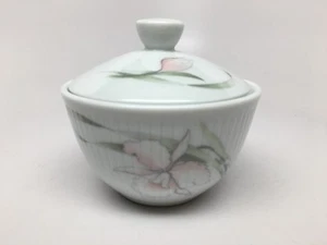 Vtg CP COLDITZ PORZELLAN PINK FLORAL Ribbed SUGAR BOWL & LID East Germany (GDR) - Picture 1 of 7