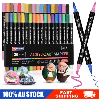 36 Colors Acrylic Paint Pens Sets Fine Art Marker Metal Glass Rock Waterproof AU - image 1 of 4