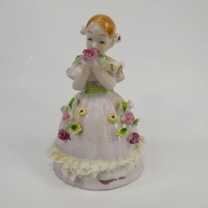Statuina ragazza campana meridionale Vcagco fiori e pizzo duro sul vestito/fiori WPJL& - Foto 1 di 12