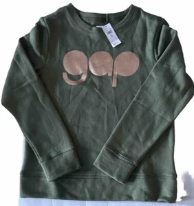 Gap Kids Logo Olive Green Sweatshirt Girls XL / 12 Long Sleeve - Picture 1 of 4