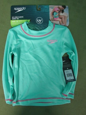 Speedo Niños Niños Manga Larga Natación Camiseta Piscina Agua UV 50+ Edades 2T/3T Seafoam Foto 1 de 4