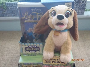 Lady And The Tramp II 2 Scamps Adventure VHS Limited Edition Lady Plush Toy Set - Picture 1 of 7