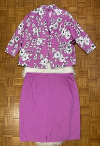 NWT Jessica London Floral Blazer & Skirt Set Pink/White Plus Size 30W - Picture 1 of 9
