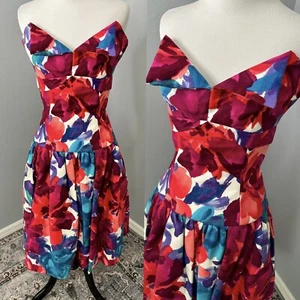 Vintage 80s Dress Sz 2 Floral Patty O’Neil Full Skirt 80s Does 50s Party Dress - Picture 1 of 10