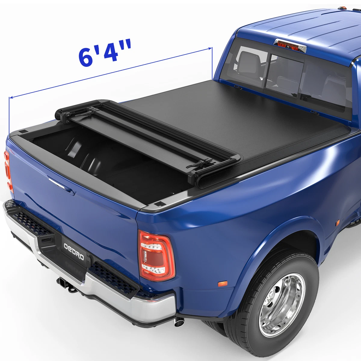 OEDRO 6.4FT Soft Tri-Fold Tonneau Cover for 2002-2025 Dodge Ram 1500; 2003-2025 Dodge Ram 2500