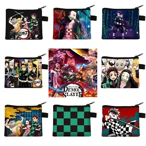 Anime Demon Slayer Coin Wallet Kimetsu No Yaiba Kamado Tanjirou Cosplay Purse UK - Foto 1 di 10
