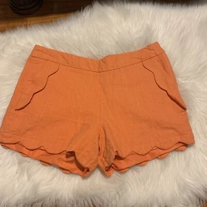 Cynthia Rowley Coral Scallop Mid Rise Linen Blend Shorts Women’s Size 6 - Picture 1 of 12