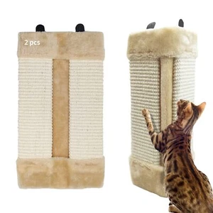 VCEPJH 2 Pack Corner Cat Scratcher Natural Sisal Wall Mounted Scratching Boar... - Picture 1 of 7