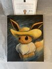 Pokémon Van Gogh Eevee Self Portrait Straw Hat 45 x 35 cm Giclée Canvas COA